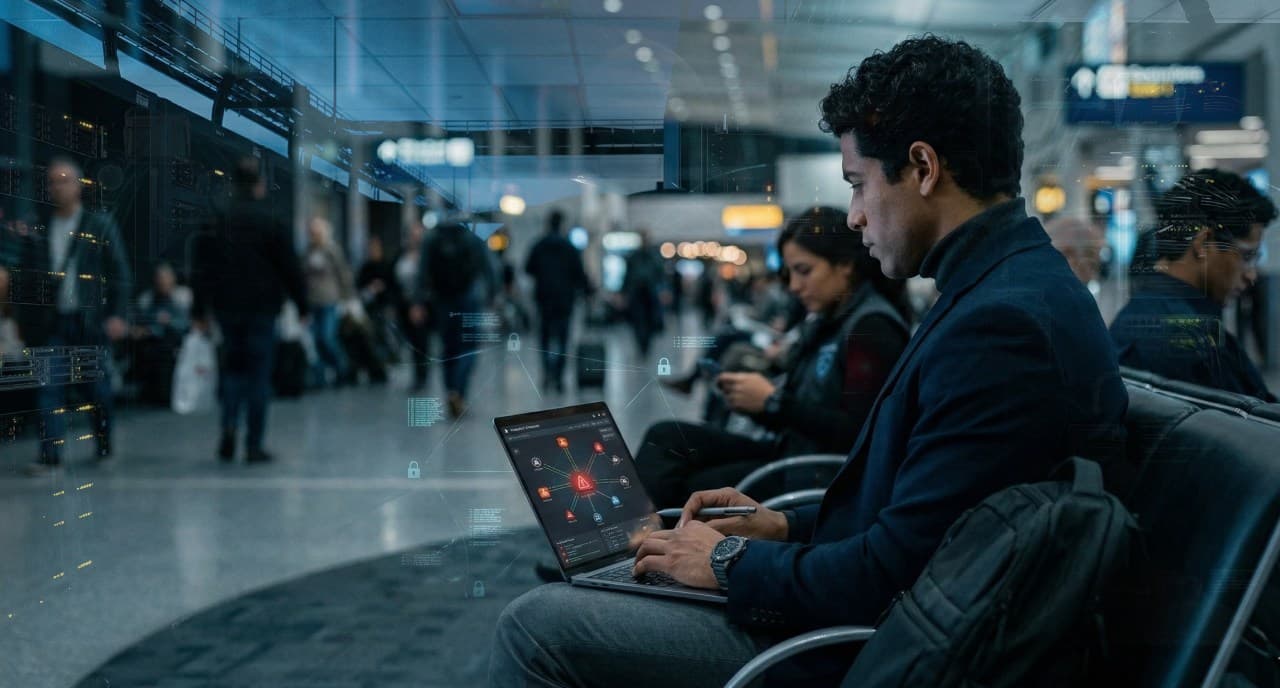 Ciberseguridad para Viajeros: Lo que el Atacante Sabe de Ti Antes de que Abras el Laptop